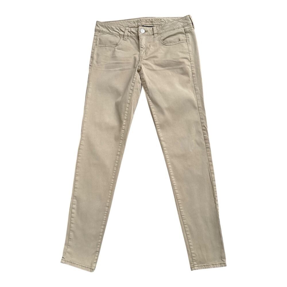 American Eagle Outfitters Jegging Pants Womens 6 Khaki Stretch Skinny 30" Inseam
